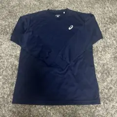 asics ネイビー　長袖シャツ Mサイズ