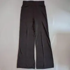 【ミッシェルクラン】ストレッチパンツ (38) ブラック フレアパンツ ゆったり