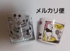 ディズニーくまのプーさん95th&ミッキーマウス　レトロデザイングラス　カップ
