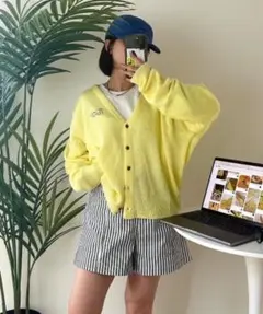 kell黄色カーディガン