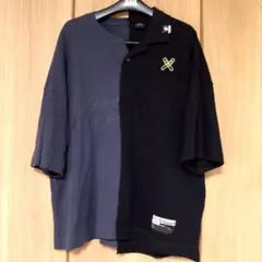 【極美品/L】GU × ミハラヤスヒロ バイカラーポロシャツ ドッキングのサムネイル