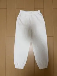 H&M ホワイト ジョガーパンツ スウェット素材