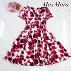 エムズグレイシー】花柄ワンピース リボンベルト 変形 日本製 コットン