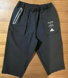 adidas 黒 ハーフパンツ 3ストライプ 丈長め　140 黒