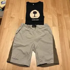 モンベル　水陸両着ハーフパンツ　くまプリントTシャツ　150cmセット