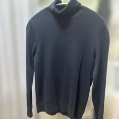 麻布テーラー黒色タートルネックセーター Mサイズ