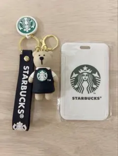 スタバ　 IDカードホルダー ストラップ付 ベアリスタ フィギュア付き　定期入れ