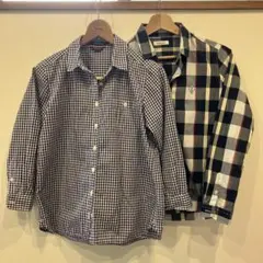 チェック柄長袖シャツ　2枚組