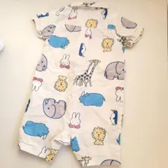 ミッフィー動物柄ロンパース 襟付きmiffy