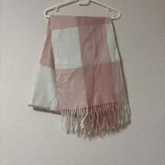 マフラー ピンクホワイト