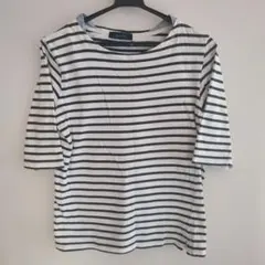 レイジブルー 五分袖 カットソー Tシャツ マリン ボーダー カジュアル Mのサムネイル