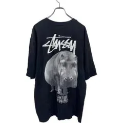 ●00s STUSSY ステューシー カバプリント　半袖tシャツ ブラック　XL