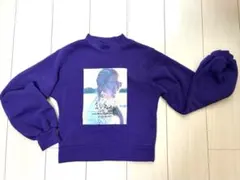 SHISKY 裏起毛 トレーナー 150cm パープル フォトプリント 秋冬