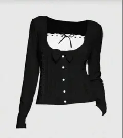 SHEIN romwe kawaii スクエアネック トップス 黒