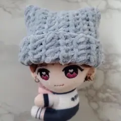 くっつきてれつ　猫耳　ニット帽　青