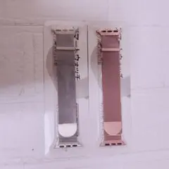 Apple Watchバンド アップルウォッチ ベルト シルバー＆ローズゴールド