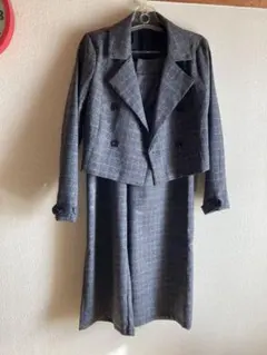 グレー系チェック ダブルボタンセットアップ