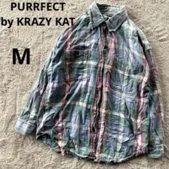PURRFECT by KRAZY KAT ネルシャツ　M チェック柄　襟デニム