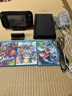 任天堂 Wii U すぐ遊べる黒 ソフト3本付き 通電OK