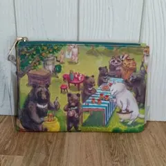 カマノレイコ Reiko KAMANO 合皮フラット ポーチⒶ