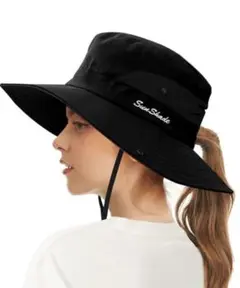 新品 黒 バケットハット 調整可能