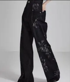 fetico ローズデニム　本日のみ値下げ 25SS】FETICO フェティコ /ROSE DENIM HIGH-WAIST JEANS / デニム