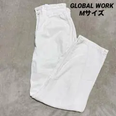 GLOBAL WORK ホワイトデニム タックワイドパンツ Mサイズ