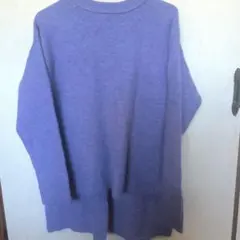 パープル 長袖ニット バックスリット