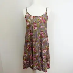 shuca GLOBAL WORK 花柄ティアードキャミワンピース パープル Mのサムネイル