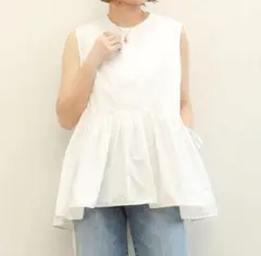 完売品✨美品 PROTAGONISTA ノースリーブ ブラウスギャザー ペプラム 