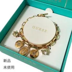 新品 GUESS ゲス チャームブレスレット ゴールド ハート クロス 箱付き 