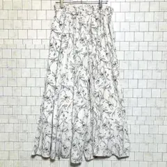 グローバルワークフラワープリント フレアスカート M 派手　人気ブランド