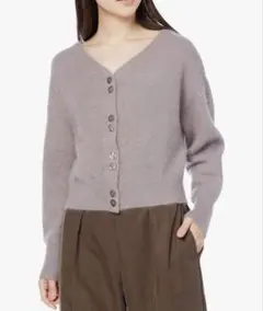 SNIDEL ファーライク ニットカーディガン スナイデル