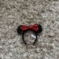 ミニーマウスカチューシャ キーホルダー スパンコール