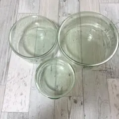 iwaki パック&レンジ　グリーン　丸タイプ　ガラス保存容器 3個セット