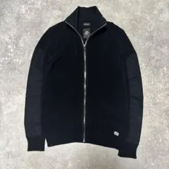 00s DIESEL archive ドライバーズニット　S ジップアップ　黒