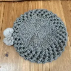 ラビットファー付きニット帽