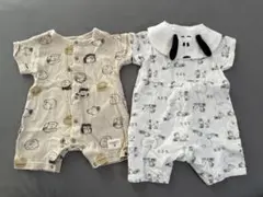 ベビー服 スヌーピー ロンパース 2点セット 半袖 夏服 50-60cm