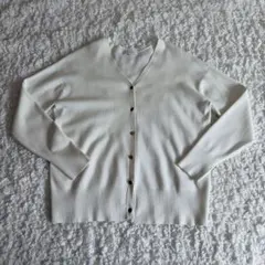 PLST UVカットレーヨンブレンドメタルボタンカーデ　白