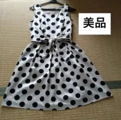 NATURAL BEAUTY BASIC ドット柄ノースリーブワンピース