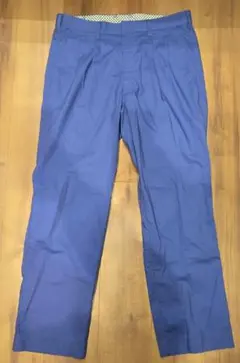 【未使用/W91】2タック ワイド チノパン ブルー 大きいサイズ