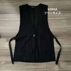 GORGE ベスト ジレ スウェード調 黒 ブラック フリーサイズのサムネイル