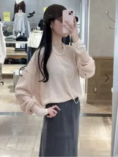 ローリーズファーム シアーモヘアライクプルオーバーLS ピンク