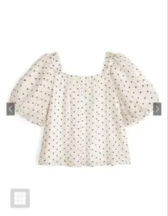 【新品】GRL ドット柄シアーバルーンスリーブブラウス [ac2247]