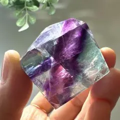 フローライト　フリーフォーム　透明感　50.4g 蛍石　パープル　グリーン