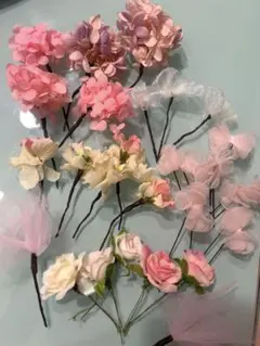 ヘッドピース　ヘアアレンジ　ヘアアクセ　髪飾り　あじさい