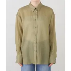 極美品 イエナ 24SS オーバーサイズシャツ リネン100% シアー ピンク 