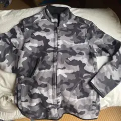 フリースジャケット 迷彩柄 ブラック