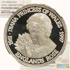 1997年 ダイアナ妃追悼 $50 銀貨 PF69UC 最高鑑定 世界で１枚 1997年 ダイアナ妃追悼 $50 銀貨 PF69UC 最高鑑定 世界で1枚 - メルカリ