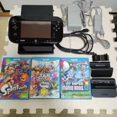 wiiu 本体　32GB 黒　ソフト３本付き